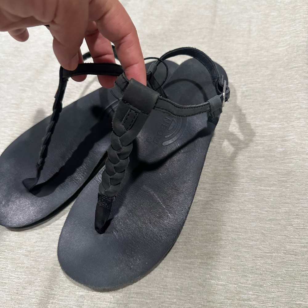 Rainbow Black Braided Sandals - image 2